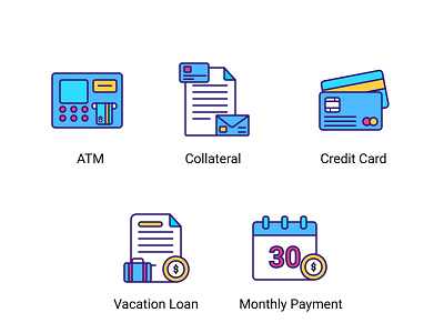 Banking banking blue finance icon design iconography icons icons pack iconset illustration money red yellow