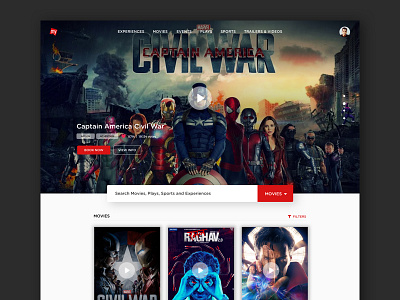 BookMyShow - Movies Concept booking movies ui user interface web design website