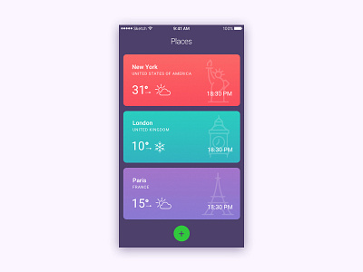 Weather App Concept app ios mobile app ui weather
