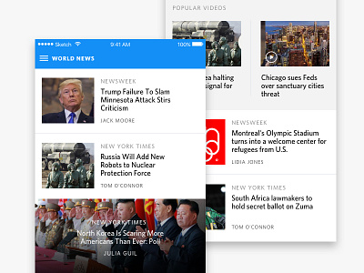 News Feed app feed news newsfeed ui user interface