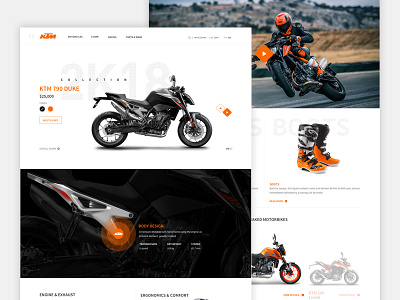 KTM 790 Duke bike biking ktm orange product ui user interface website