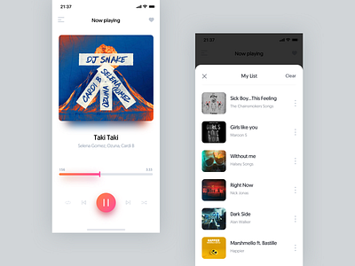 Music player cover cover art image list music pause play player