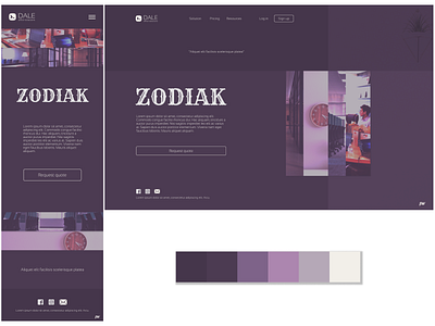 Zodiak home page branding design ui web