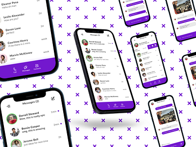 Purple Bubble Messaging App app app design branding design messaging app purple ui ux web