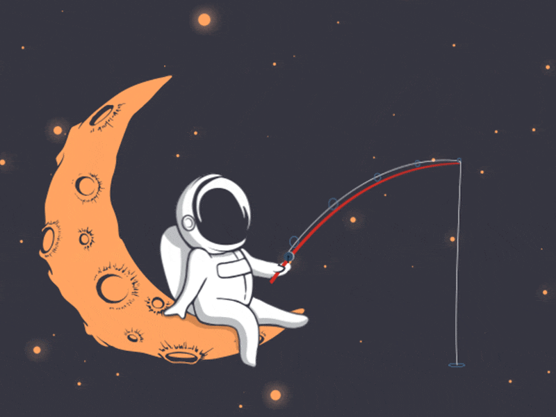 Peace in space after effects animated gif gif illustraion moon motion graphic space spaceman stars