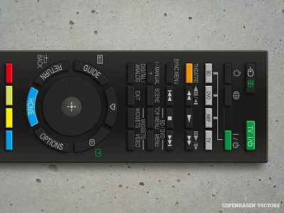 Sony Remote no.2 adobe copenhagen download free illustrator outlet presentation product realistic remote sony television tv vector vectors www.copenhagenvectors.com