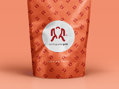 Care for some tasty chiken? application branding chicken food bag graphic design grill logo pattern portuguese grill