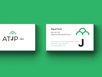 Atjp2000 business cards atjp2000 branding business cards ecological green identity umbrella