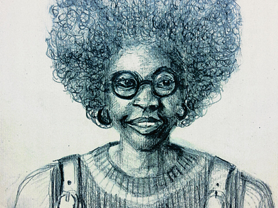 afro pencil sketch