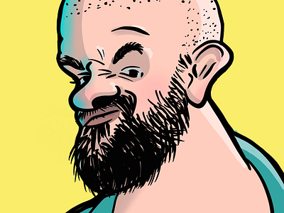 Strange beard cartoon digital draw drawing ipad man paint pro procreate