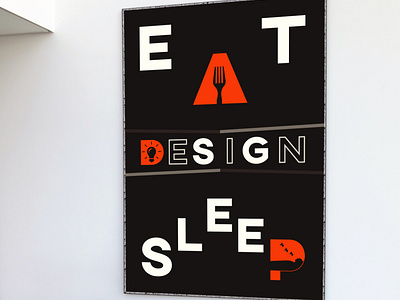 Eat Design Sleep brown design designer designer life eat design sleep graphic design graphic designer minimalist orange poster poster design poster designer