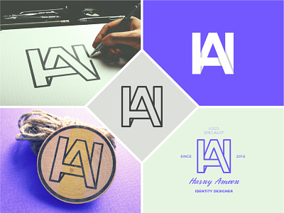HA Monogram - Logo (II) branding design designer graphic design graphic designer ha logo ha monogram logo logo logo designer logodesign monogram monogram logo personal logo