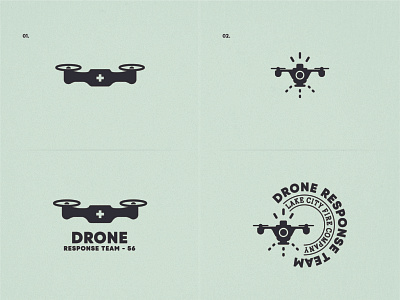 Drone Response Team - 1st & 2nd Concepts black and white brand branding design designer drone drone logo fire fighter graphic design graphic designer logo logo designer logodesign logodesigner minimal minimalism rescue rescue team small business small business logo