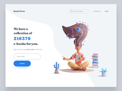 Book4free website landing page app dailyui dailyuichallenge design india minimal typography ui ux web website