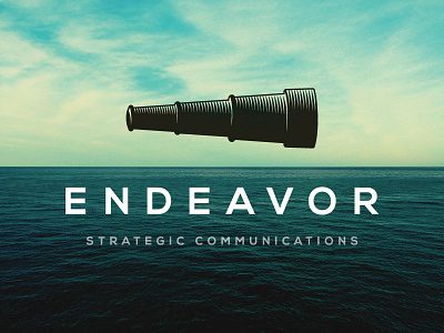 Endeavor Strategic Communications logo nexa bold ocean spyglass telescope