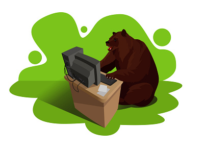 Be a Bear bear business businessmen character characterdesign computer corporate design design art digital digital art employer illustration illustrator vector