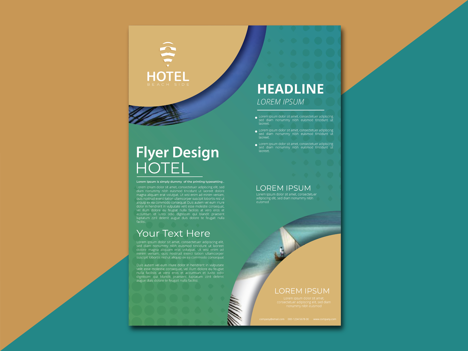 Beach Side Hotel flyer by perceptions on Dribbble