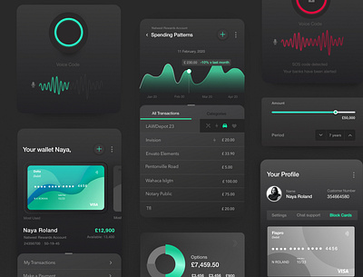 Vault Finance App brand design dark ui illustration product design ui design ux design