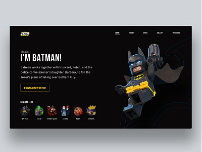 The Lego Batman Movie Landing Page Concept