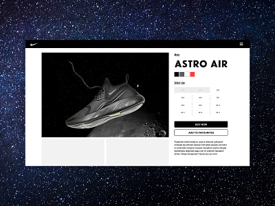 UI 012 012 dailyui design nasa nike photoshop ui unsplash web xd design