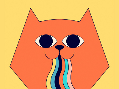 Cat art branding cat character design design graphic design illustration rainbow vector