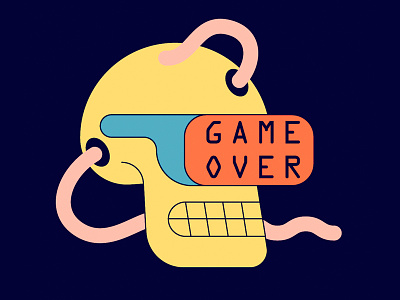 Game Over art branding character design design graphic design illustration skull vector vr