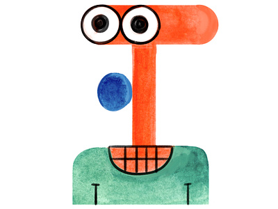The binocular Face art character design design head illustration portrait watercolor