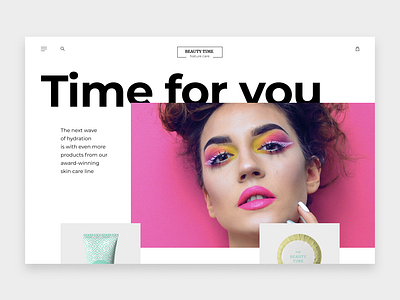 One page Landing page burgermenu concept cosmetics landingpage ui webdesign