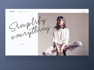 One page Fashion dailyui design fashion fashion design landingpage minimalism minimalistic typography ui web webdesign
