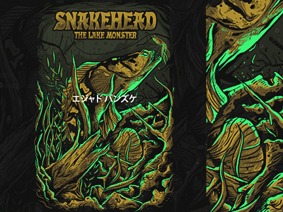 SNAKEHEAD FISH T shirt Illustration graphic graphic design illustration