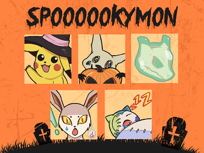 Spookymon challenge design emote illustration