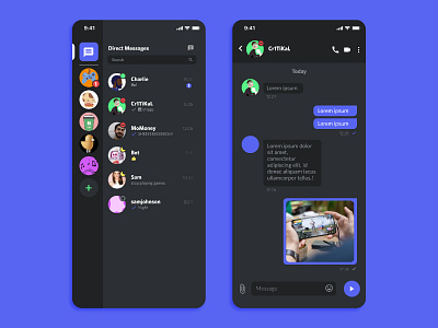 Daily UI #013 - Direct Messaging app branding challenge daily ui design discord dm gaming graphic design messaging redesign ui ux