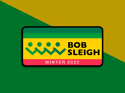 Bobsleigh Badge - weekly warmup badge bobsleigh branding challenge design graphic design illustration jamaica logo olympics sports vector warm up weekly winter