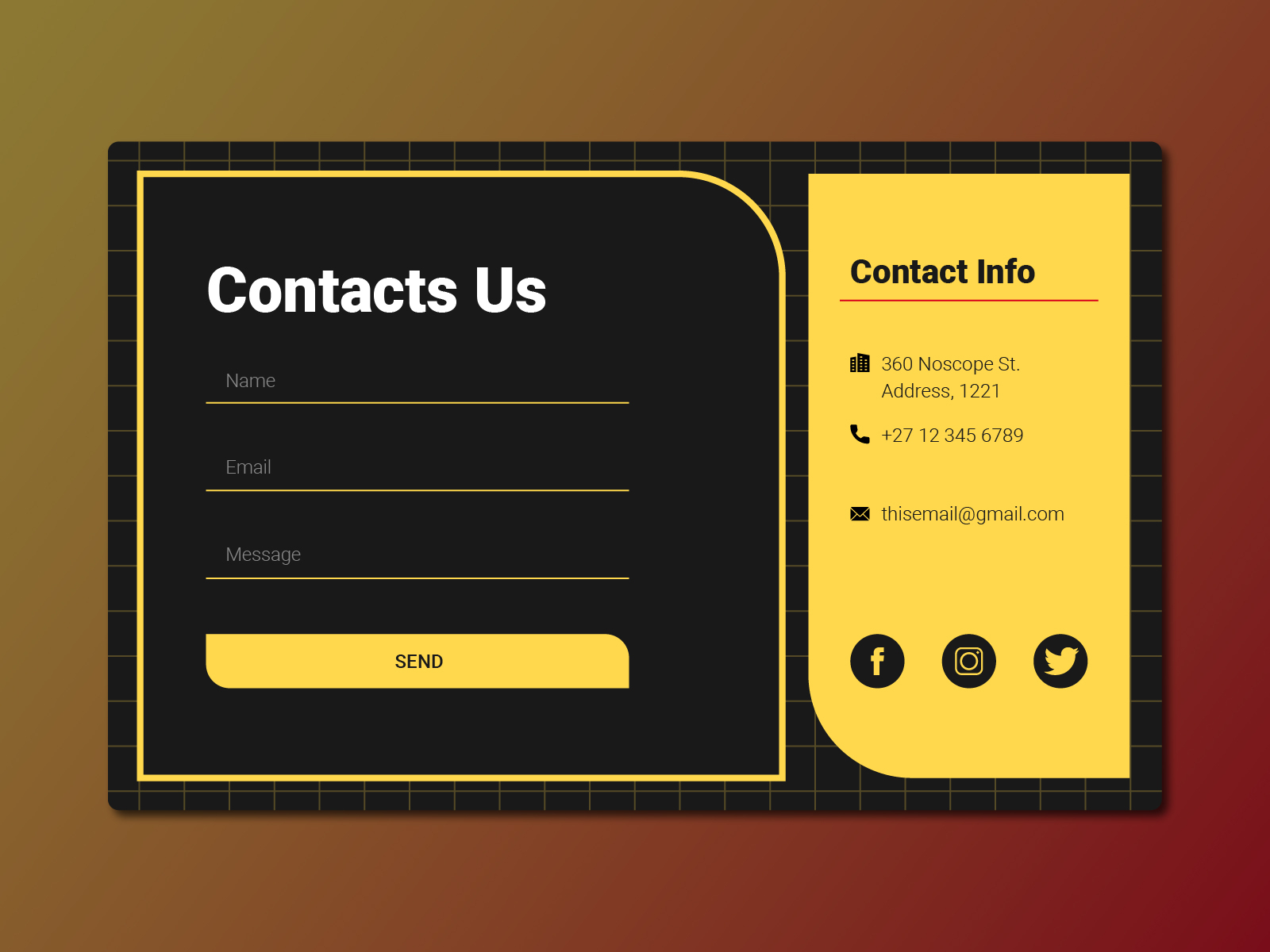 Daily UI #028 - Contact Us By Jordan McLean On Dribbble