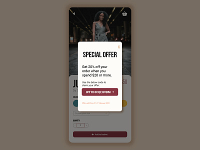 Daily UI #036 - Special Offer app branding challenge code daily ui design discount fashion graphic design offer pop up special ui ux vector