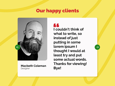 Daily UI #039 - Testimonials branding challenge daily ui design graphic design profile review testimonial ui user ux web