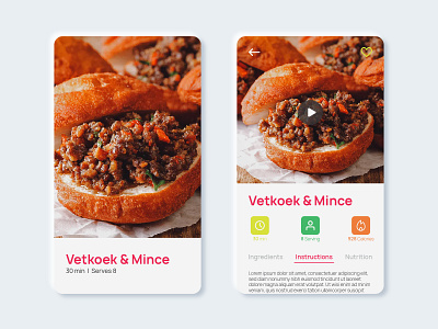 Daily UI #040 - Recipe app branding challenge cooking daily ui design figma food graphic design instructions lekker local mobile nutrition south african ui ux