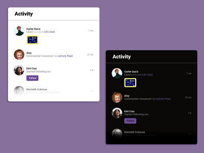 Daily UI #047 - Activity Feed activity app challenge daily ui design feed graphic design interaction media post profile social ui ux web