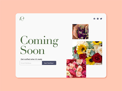 Daily UI #048 - Coming Soon branding challenge coming soon daily ui design flower graphic design identity landing page launch product ui ui ux ux website