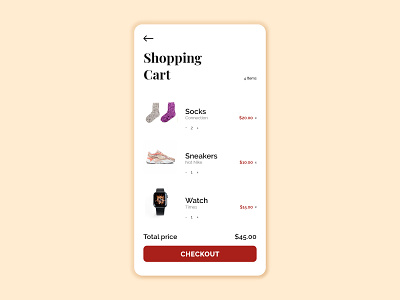 Daily UI #058 - Shopping Cart app challenge clothing daily ui design ecommerce figma graphic design mobile online shopping store ui ux