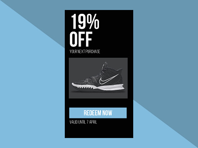 Daily UI #061 - Redeem Coupon challenge clothing coupon daily ui design discount footwear graphic design nike redeem ui ux