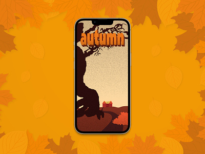 Autumn Wallpaper | Weekly-Warm-Up autumn challenge design fall graphic design illustration mobile spooky vector wallpaper warm-up weekly