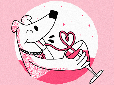 Doggystyle Valentine's Day dog grain illustration pink texture valentines wacom