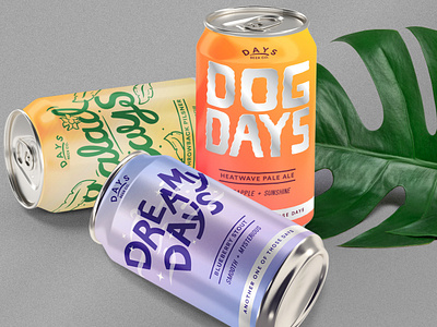 DAYS Beer Co. beer beverage branding colourful days design fresh fun illustration logo design packaging