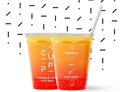 CUPP Bubble Tea beverage branding bright bristol bubble bubble tea fresh high street hipster illustration logo design only orca packaging refined sans serif taiwan tea typography