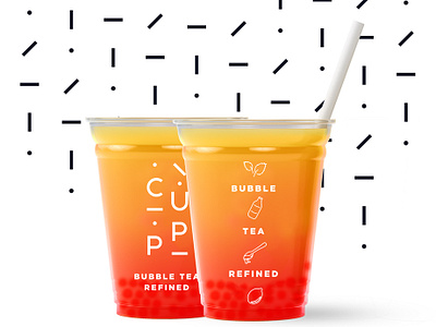 CUPP Bubble Tea beverage branding bright bristol bubble bubble tea fresh high street hipster illustration logo design only orca packaging refined sans serif taiwan tea typography