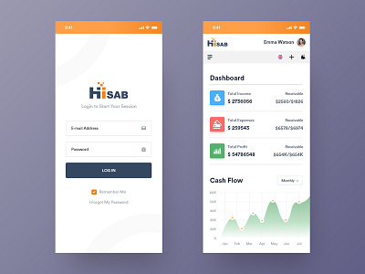 Hisab Software App app applicaiton clean clean app creative dashboad flat hisab icon illustration ios iphone iphone x logo money software typography ui ux website