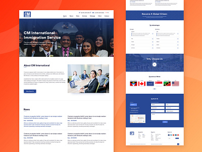 CM International Immigration Service Website animation app branding clean cm international color creative design graphic illustration international logo service service app simple typography ui ux web website