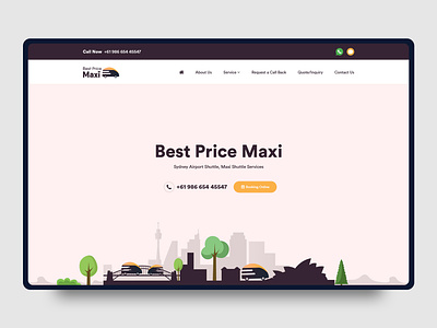 Best Price Maxi Homepage app best price maxi brand clean color creative design graphic illustration landing page logo maxi sydney taxi typography ui ux web website