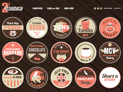 Ice Cream Badges Continued badge flavor ice cream illustration lobster story tungsten typography vintage